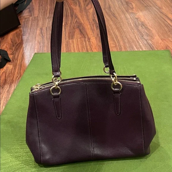 Coach Dark Purple Leather Shoulder Bag